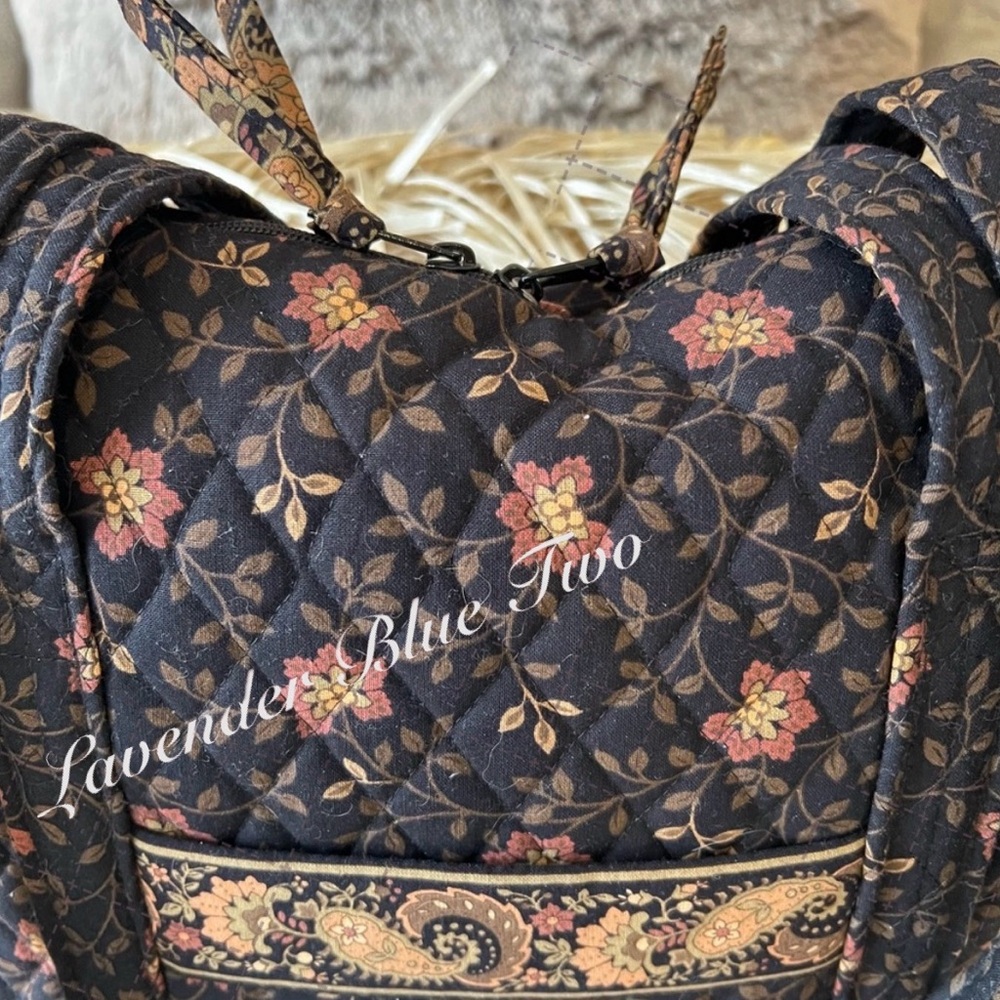 Vintage VERA BRADLEY Black Walnut 1999 Business Bag Tech Laptop Handled Case USA - Picture 3 of 17